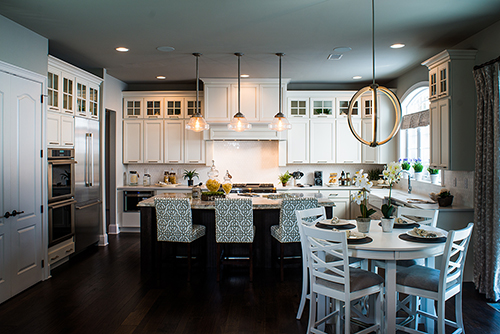 Photograph of the kitchen of a staged model home